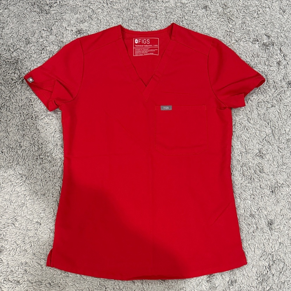 Figs Red Scrub Set - Picture 2 of 4